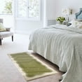 thumbnail image 1 of Fluffy Non-Slip Bedside Runner Rug | Soft High Pile Area Carpet for Bedroom, Living Room, Dorm | Modern Decor in Gray, Yellow, Pink, Green | 40x80cm (15.7x31.5in) | 1 Rug, 1 of 7