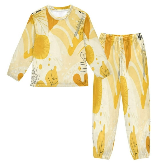 Fluffy Pajamas Set Fuzzy Winter Warm Pj Sets Pullover Tops and Long Pants Abstract Summer Background X-Small