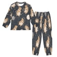 thumbnail image 1 of Fluffy Pajamas Set Fuzzy Winter Warm Pj Sets Pullover Tops and Long Pants Capybara Astronauts X-Small, 1 of 8