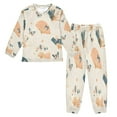 thumbnail image 1 of Fluffy Pajamas Set Fuzzy Winter Warm Pj Sets Pullover Tops and Long Pants Chinese Fans Pattern Small, 1 of 8