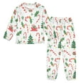 thumbnail image 1 of Fluffy Pajamas Set Fuzzy Winter Warm Pj Sets Pullover Tops and Long Pants Christmas Icon Pattern X-Small, 1 of 8