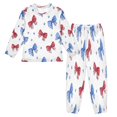 thumbnail image 1 of Fluffy Pajamas Set Fuzzy Winter Warm Pj Sets Pullover Tops and Long Pants Hand-drawn Bows X-Small, 1 of 8
