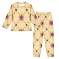 thumbnail image 1 of Fluffy Pajamas Set Fuzzy Winter Warm Pj Sets Pullover Tops and Long Pants Orange and Purple Fireworks Pattern X-Small, 1 of 8