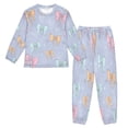 thumbnail image 1 of Fluffy Pajamas Set Fuzzy Winter Warm Pj Sets Pullover Tops and Long Pants Pastel-colored Bows and Spider Webs Small, 1 of 8
