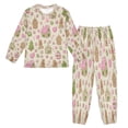 thumbnail image 1 of Fluffy Pajamas Set Fuzzy Winter Warm Pj Sets Pullover Tops and Long Pants Pink Cute Christmas Pattern Medium, 1 of 8