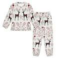 thumbnail image 1 of Fluffy Pajamas Set Fuzzy Winter Warm Pj Sets Pullover Tops and Long Pants Reindeer Pattern X-Small, 1 of 8