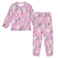 thumbnail image 1 of Fluffy Pajamas Set Fuzzy Winter Warm Pj Sets Pullover Tops and Long Pants Seashells and Conch Shells X-Small, 1 of 8