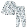 thumbnail image 1 of Fluffy Pajamas Set Fuzzy Winter Warm Pj Sets Pullover Tops and Long Pants Soft Gray Leaves Medium, 1 of 8