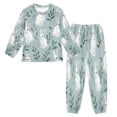 thumbnail image 1 of Fluffy Pajamas Set Fuzzy Winter Warm Pj Sets Pullover Tops and Long Pants White Rabbits Pattern X-Large, 1 of 8