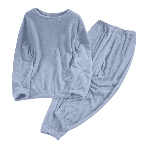 Fluffy Pajamas for Women Long Sleeve Pullover Pants Set Women'S Loungewear Sets Winter Women'S Pajamas