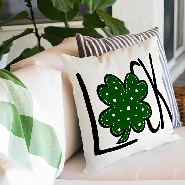Fluffy Pillowcases with zipper sage green satin pillow cases Travel pillowcases St. s Day Pillowcase Irish National Day Home Decor Linen Pillow