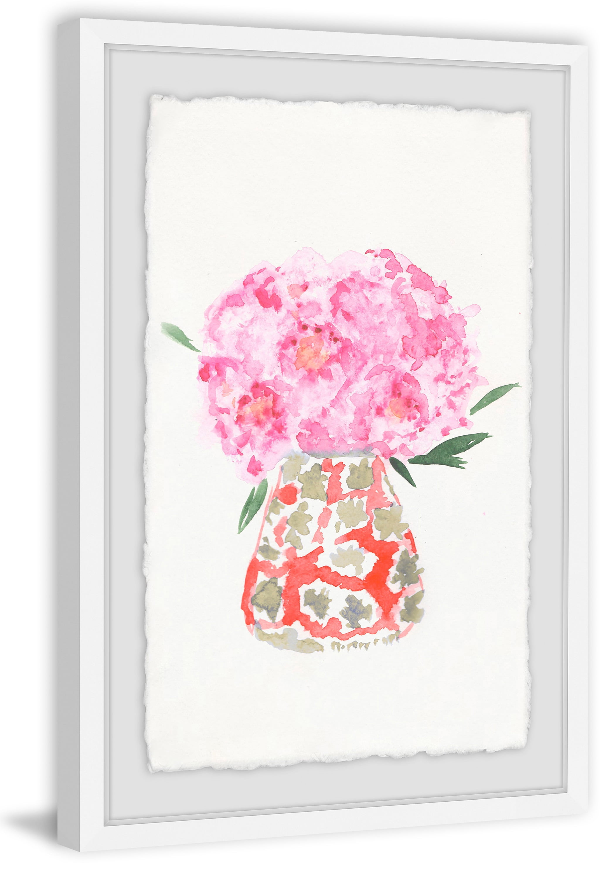 Fluffy Pink Flowers Framed Painting Print