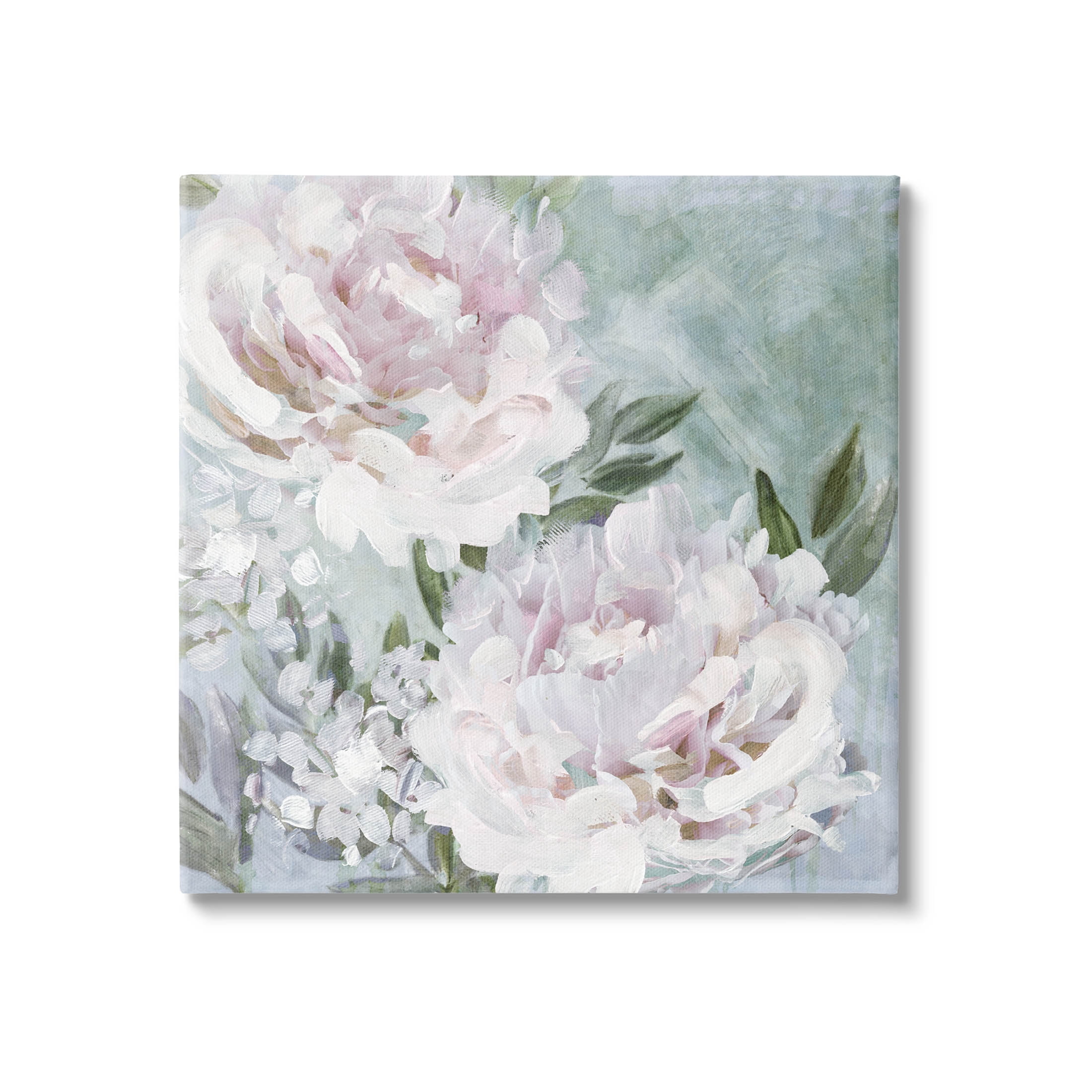 Fluffy Pink Peonies Floral Botanical & Floral Graphic Art Gallery Wrapped Canvas Print Wall Art