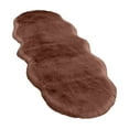 thumbnail image 1 of Fluffy Plush Bedroom Runner Rug Extra Large Shag Floor Carpet Non Slip Water Absorbent Mat For Living Room Brown 19.7x55.1in, 1 of 7