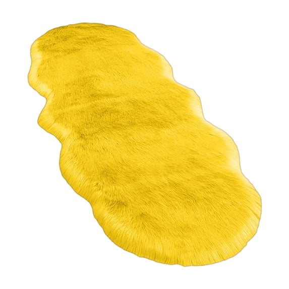 Fluffy Plush Bedroom Runner Rug Extra Large Shag Floor Carpet Non Slip Water Absorbent Mat For Living Room Yellow 19.7x55.1in