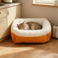 thumbnail image 1 of Fluffy Plush Cat Bed with Removable Cushion, 20in Round Donut Pet Bed for Cats & Small Dogs, Non-Slip Base, Machine Washable, 1 of 6