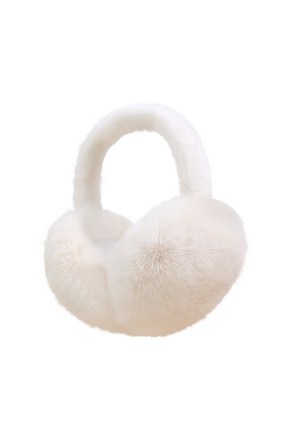 Fluffy Plush Foldable Ear Muffs for Women & Kids, Ultra Soft Winter Ear Warmers with Thick Padding, Windproof Cold Weather Accessory for Girls Boys