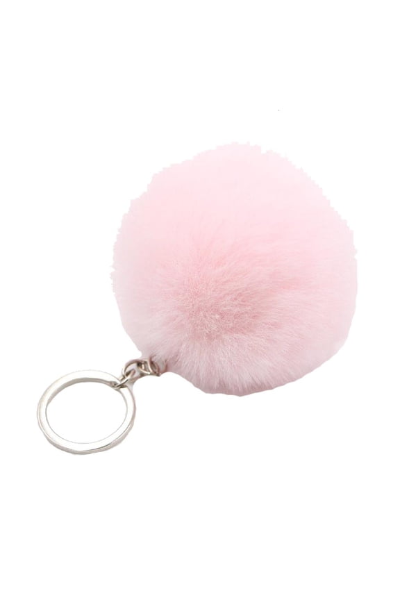 Pom Poms Keychain Fluffy Pompoms Faux Fur Puff Ball Keyrings for Girls Women