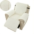 thumbnail image 1 of Fluffy Plush Recliner Chair Cover Small Recliner Slipcover for Dogs Seat Width to 23 Inch Washable Faux Fur Recliner Chair Protector with Elastic Adjustable Strap for Kids and Pets, 1 of 9