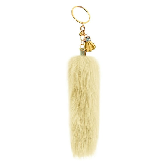 Fluffy Pom Pom Keychain - Soft Plush Tassel Car Key Charm with Fuzzy Ball Pendant, Cute Backpack & Purse Accessory for Women & Girls (Multiple Colors)