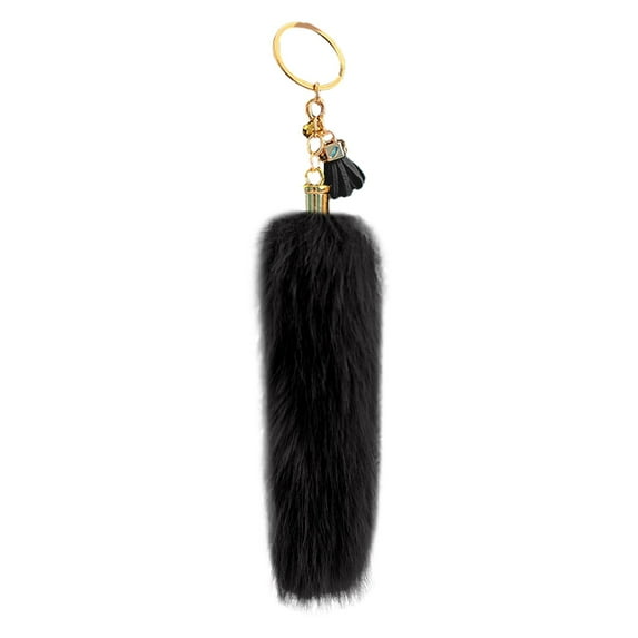 Fluffy Pom Pom Keychain - Soft Plush Tassel Car Key Charm with Fuzzy Ball Pendant, Cute Backpack & Purse Accessory for Women & Girls (Multiple Colors)