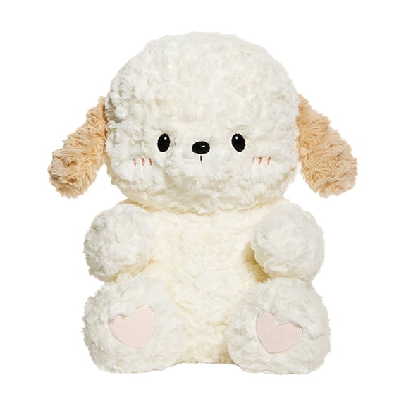 Fluffy Puppy Plush Toy, Soft Cute Dog Stuffed Animal with Heart Paws, Adorable Plushie gifts for Kids,girlfriend,daughter and Adults