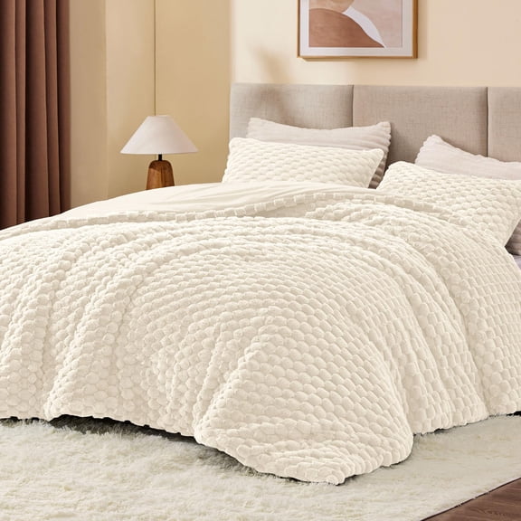 Fluffy Queen Comforter Set Grey Fleece Soft Warm Bedding 3 Pieces Luxury Winter Bed Set with 1 Comforter 2 Pillowcases