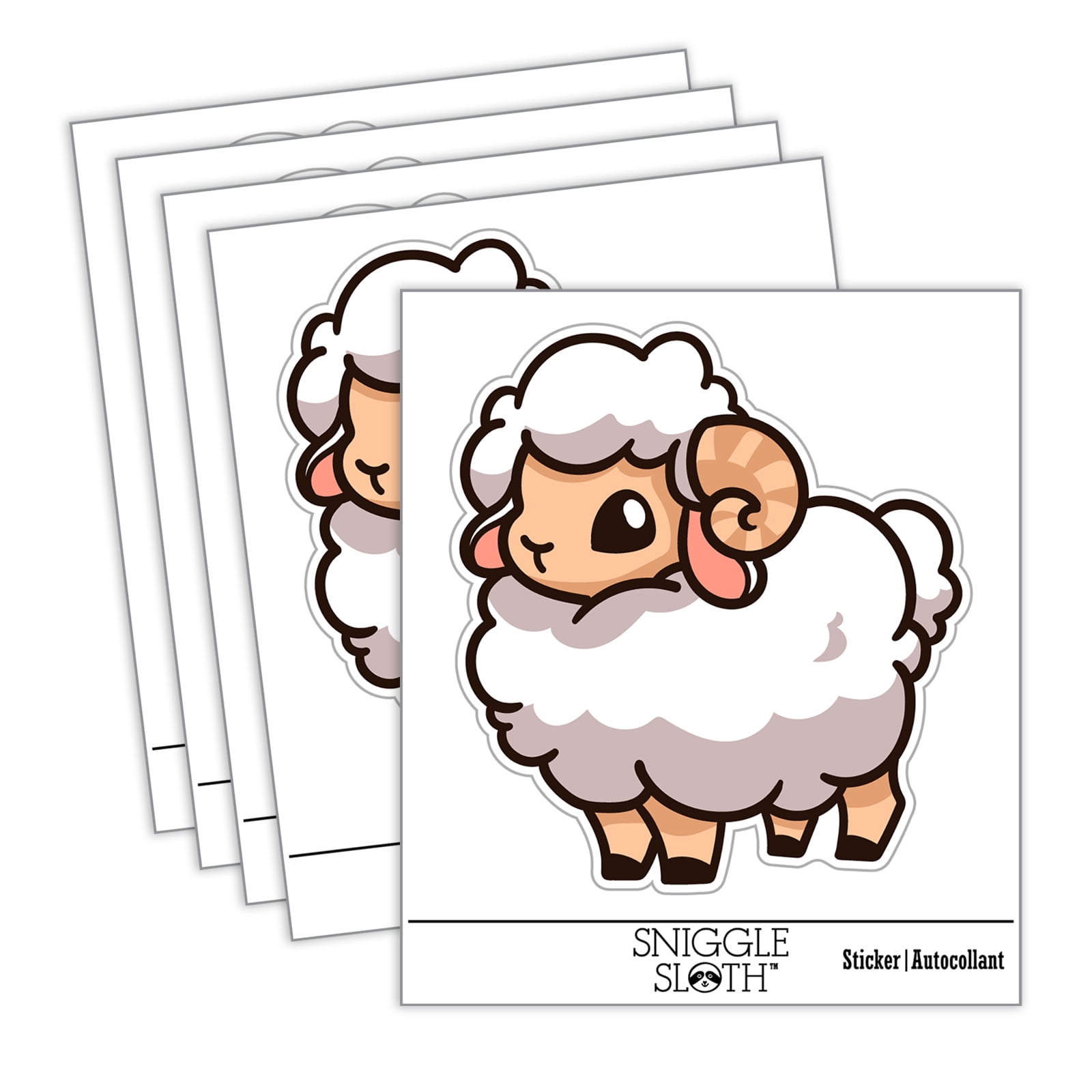 Ram Laptop Sticker Fluffy Ram Cute Car Window Bumper Water Bottle Phone Tablet Laptop ...