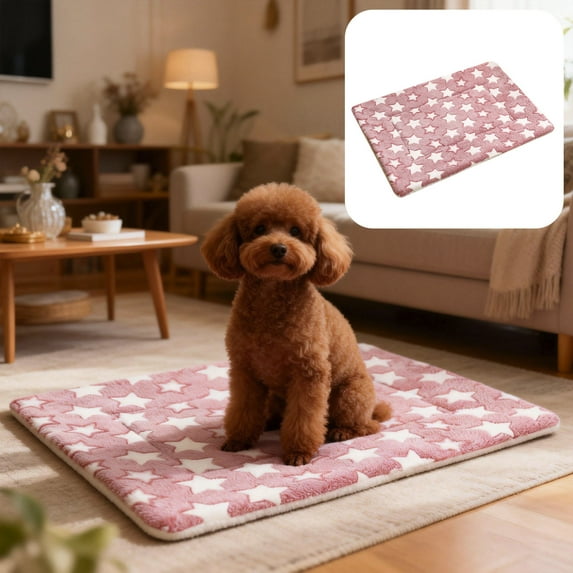 Fluffy Reversible Dog Bed Mat - Thickened Warm Pet Sleeping Pad for Crates, Machine Washable & Padded Comfort for Small Medium Large Dogs and Cats, Kennel Pad Replacement
