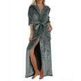 thumbnail image 1 of Fluffy Robes for Women Plush, Hugcore Long Plush Bathrobe with Hood Plus Size Bath Robe Soft Long Spa Robe with Pockets Robes for Women, Dark Gray, M, 1 of 10