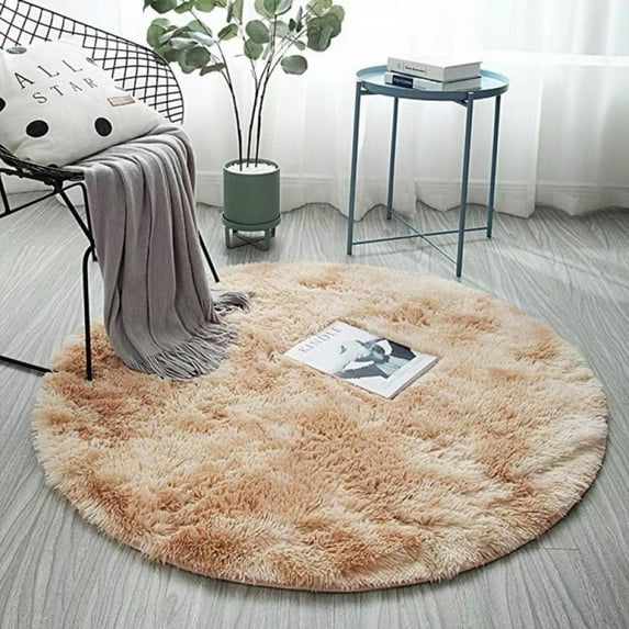 Fluffy Round Rug Carpets, Modern Shaggy Circle Rug for Kids Bedroom Extra Comfy Cute Nursery Rug Small Circular Carpet for Boys Girls Room Home Decor Area Rug