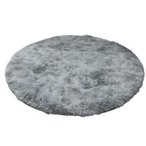 Fluffy Round Shag Area Rug, Soft Plush Non-Slip Circle Carpet for Bedroom Aesthetic Decor, Cozy Dorm Living Room Floor Mat, Machine Washable, 15.7X15.7In (1Pcs) Grey1