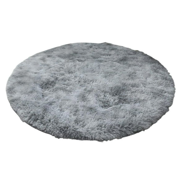 Fluffy Round Shag Area Rug, Soft Plush Non-Slip Circle Carpet for Bedroom Aesthetic Decor, Cozy Dorm Living Room Floor Mat, Machine Washable, 15.7X15.7In (1Pcs) Grey1