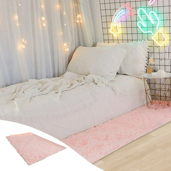 Fluffy Runner Rugs, Fluffy Area Rugs for Living Room, Soft Shag Teal Kids Rug,Fuzzy Bedside Rug for Kids Boys Girls Bedroom Home Decor 62.99x23.62in,Pink