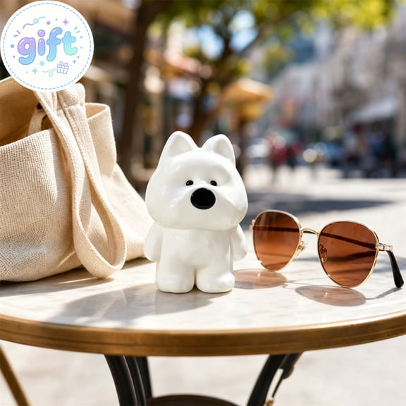 Fluffy Samoyed Dog Squishies Toys, Slow Rising Stress Balls, Sensory Fidget Squeeze Toy, Anxiety Relief Classroom Prize Party Favors, Christmas Birthday Gifts Stocking Stuffer for Kids Ages 3+