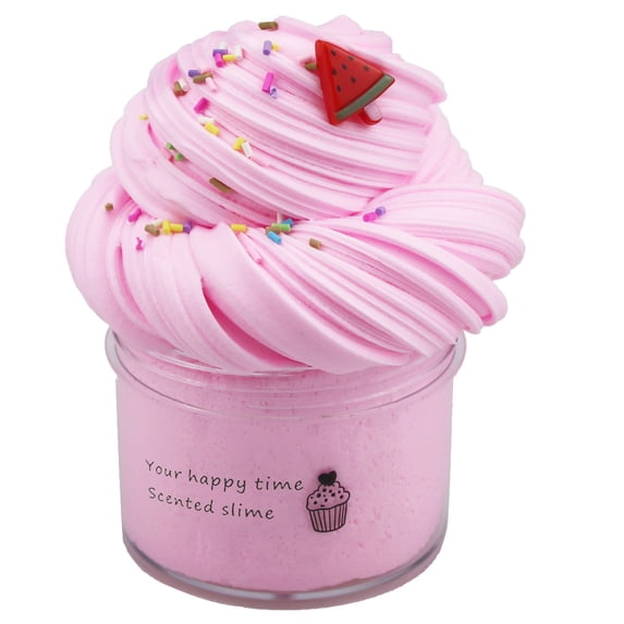 Fluffy Scented Slime, Stress Relief Toy, Non-Sticky, Soft, Ideal for Sensory Play,Pink