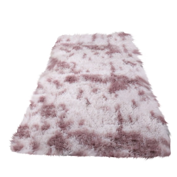 Fluffy Shag Area Rug, 17.24X19.69inch Soft Plush Fuzzy Bedroom Carpet, Non-Slip Modern Tie-Dye Indoor Rug, Cozy Shaggy Floor Mat for Living Room and Home Decor