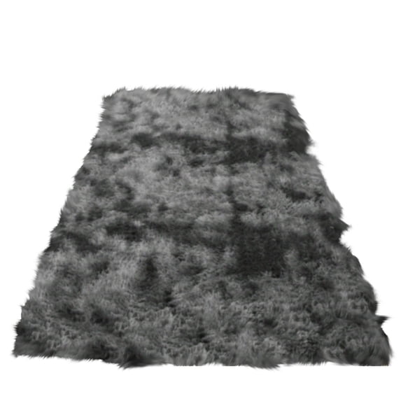 Fluffy Shag Area Rug, 17.24X19.69inch Soft Plush Fuzzy Bedroom Carpet, Non-Slip Modern Tie-Dye Indoor Rug, Cozy Shaggy Floor Mat for Living Room and Home Decor