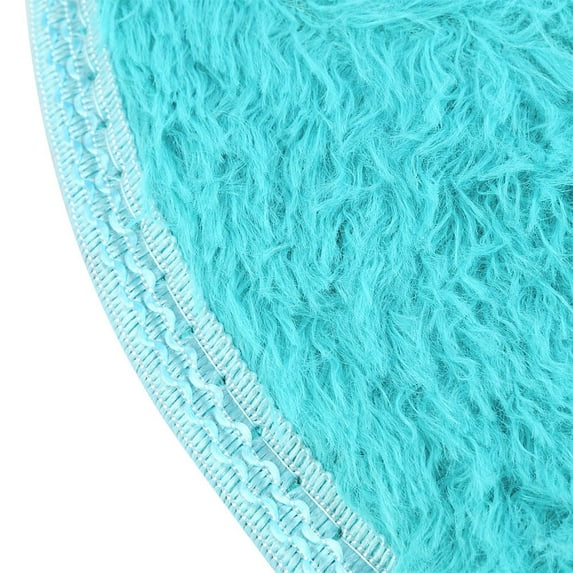 Fluffy Shag Area Rugs, Soft Oval Decorative Rug for Bedroom Living Room, Kitchen, Non-Shedding Plush Small Floor Mat, Washable Carpet, 11.81"x15.75"