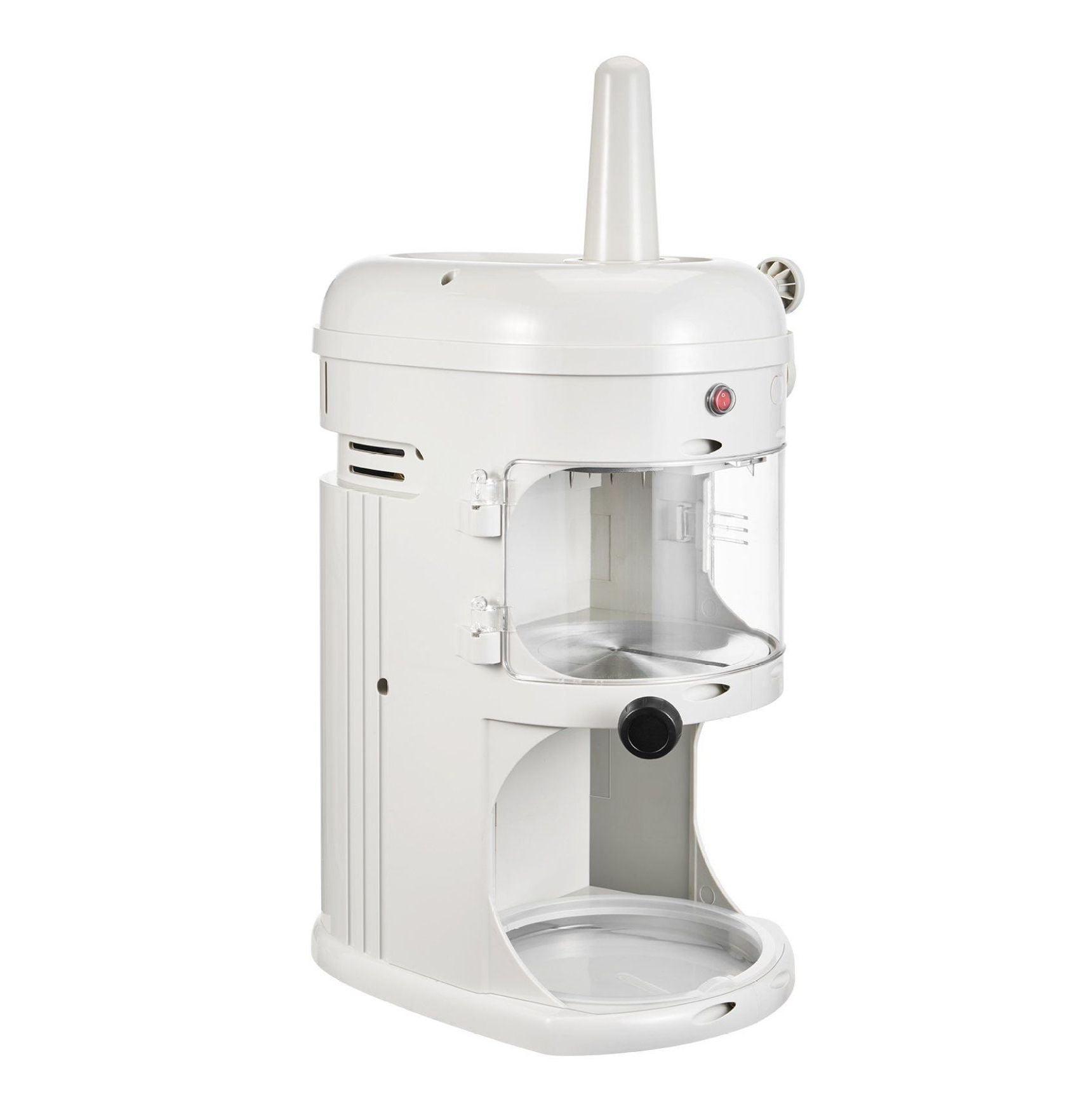 Commercial Shaved Ice Machine - 220LBS/H Electric Ice Crusher - White - Adjustable Fineness - Large Capacity