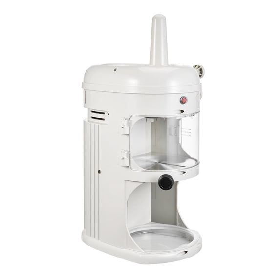 Commercial Shaved Ice Machine - 220LBS/H Electric Ice Crusher - White - Adjustable Fineness - Large Capacity