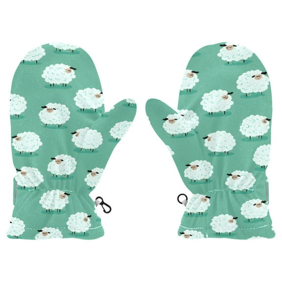 Fluffy Sheep Design Cold Weather Mittens Cozy Gloves with Adjustable Fit Perfect for Outdoor Fun