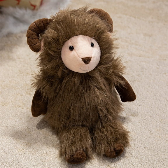 Fluffy Sheep Plush Stuffed Animal Toy Soft Lamb Doll Huggable Comfort Pillow for Cozy Home Decor 2026 Birthday Gift Collection Series Coffee