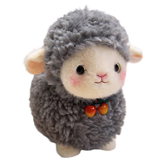 Fluffy Sheep Plush Toys Soft Stuffed Lamb Plushie 8 Inch Grey Small Cuddly Stuffed Animal for Nursery Decor Comforting Plush Companion for Student Holiday Gift Single Pack