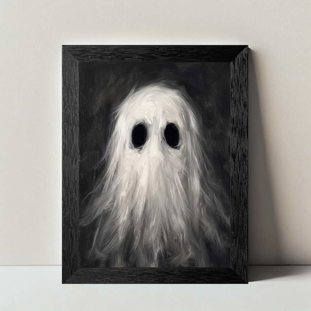 Gothic Display Sign Fluffy Sheet Ghost Poster, Dark Academia Gothic for Display in Living ...