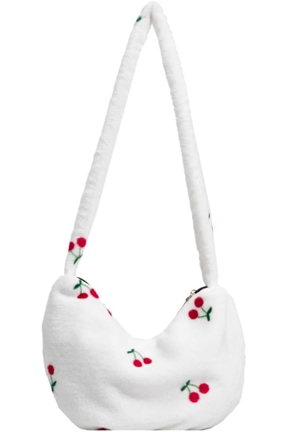 Fluffy Shoulder Hobo Bag for Women Cute Plush Furry Tote Bag Ladies Y2K Faux Fur Purse for Winter Outdoor