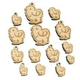 thumbnail image 1 of Fluffy Silkie Chicken Wood Mini Charms Shapes DIY Craft Jewelry - With Hole - 16mm (22pcs), 1 of 7
