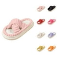 thumbnail image 1 of Fluffy Slippers for Women Warm Plush Indoor Spa Slides Women's Comfortable Strap Open Toe Platform Slippers For Home Indoor Outdoor Casual Wear Soft Shoes, 1 of 8