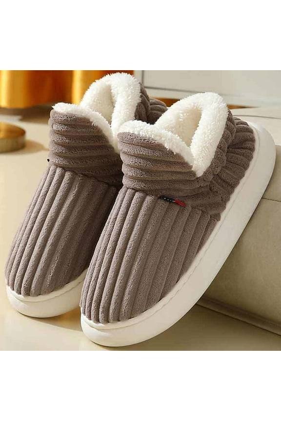 Fluffy Slippers for Women, Cloud Slippers Pillow Warm Fuzzy House Slippers, Thick Sole Anti-Skid Cozy Plush Booties