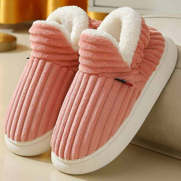 Fluffy Slippers for Women, Cloud Slippers Pillow Warm Fuzzy House Slippers, Thick Sole Anti-Skid Cozy Plush Booties